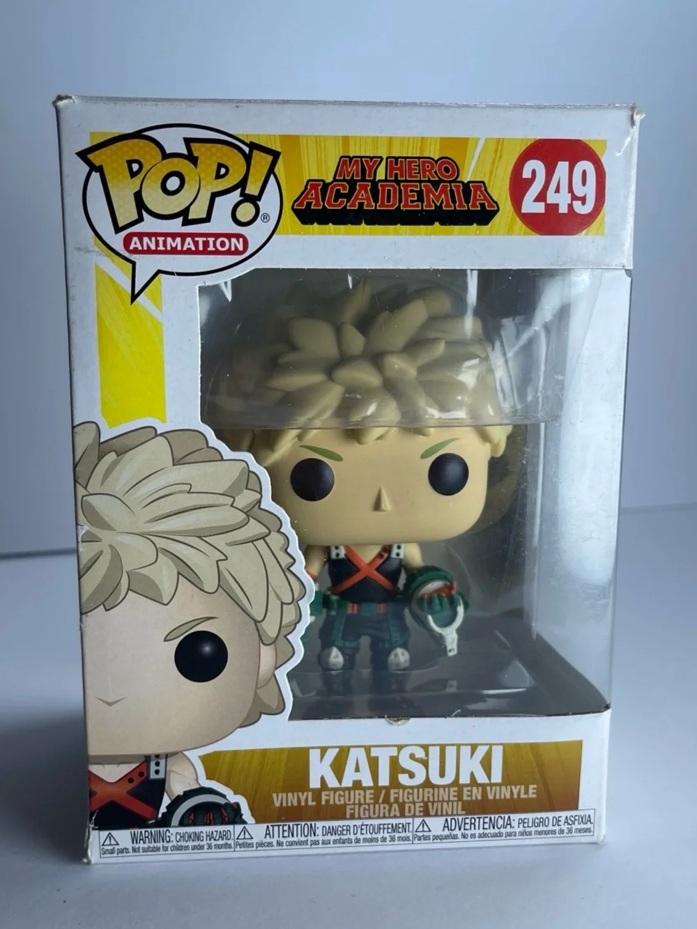 Funko Pop! Katsuki Bakugo Blonde Hair Green Outfit with Orange Accents